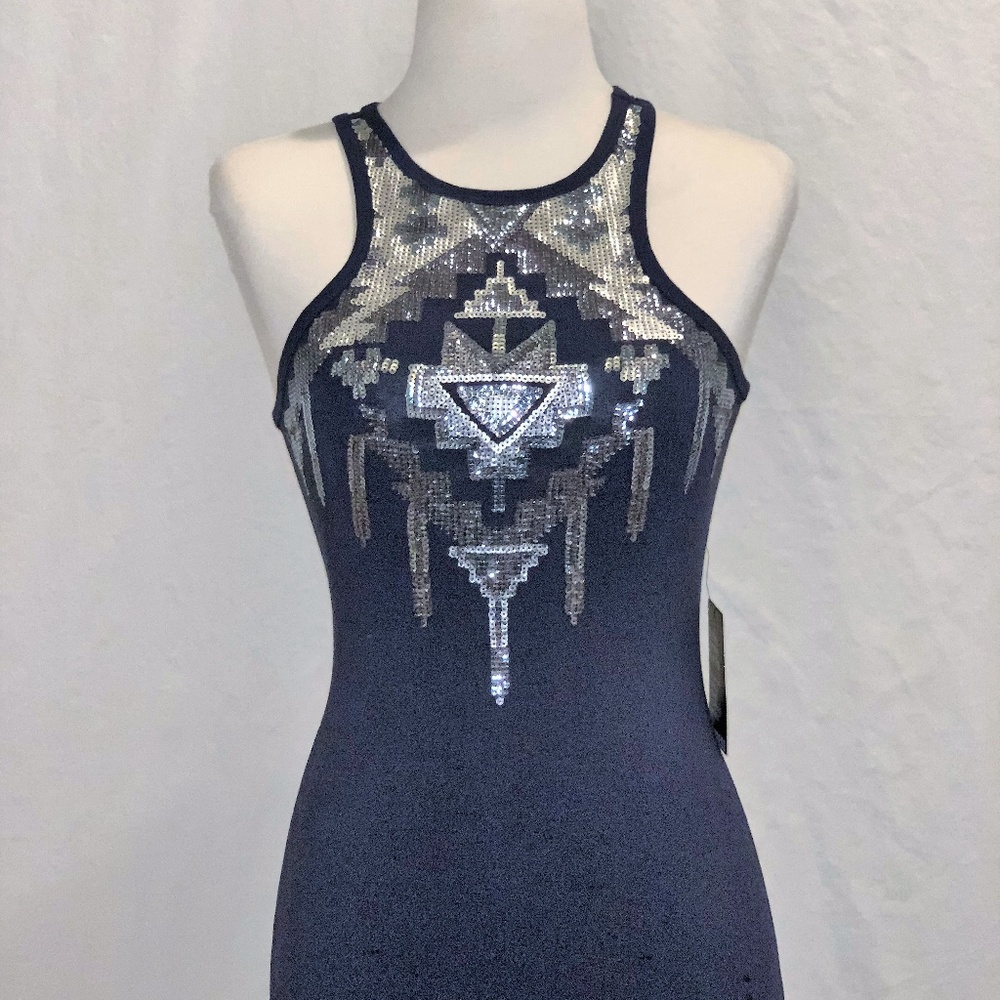 Express fitted racerback dress with sequin details